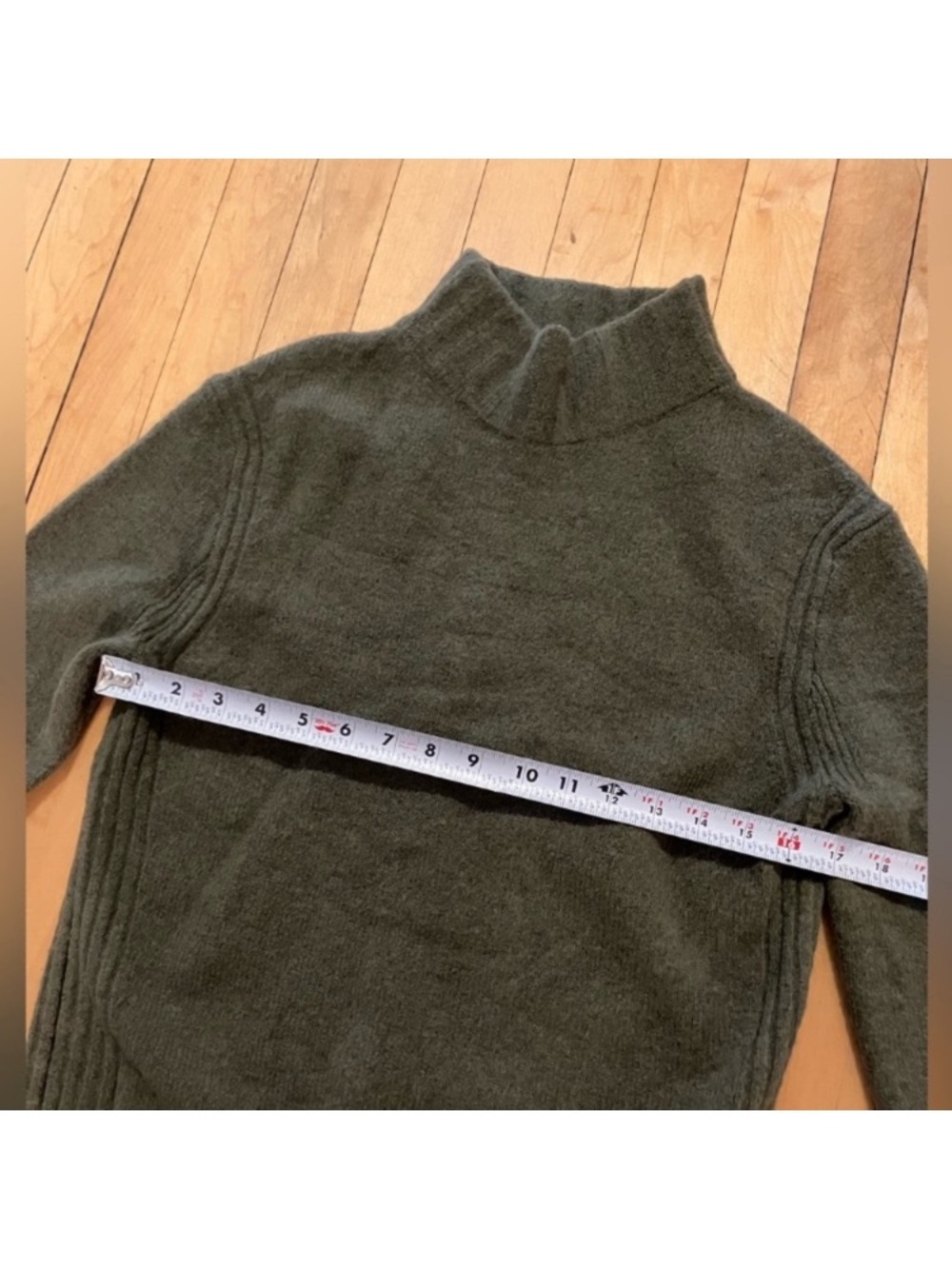 J. Crew Olive Green Wool Alpaca Mockneck Sweater Small - Picture 7 of 9